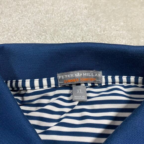 Peter Millar Polo Shirt Mens XL Blue Summer Comfort Golf Stretch Performance - Picture 2 of 7